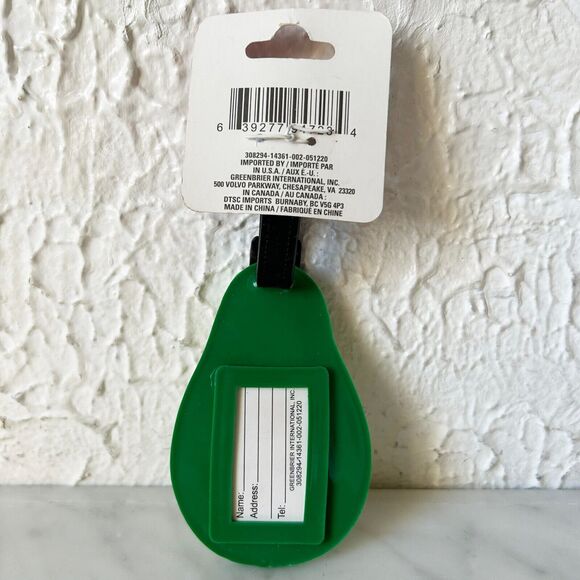 Avocado Shape Rubber Luggage Tag by Greenbrier Travel Bag ID Tag - Picture 3 of 4